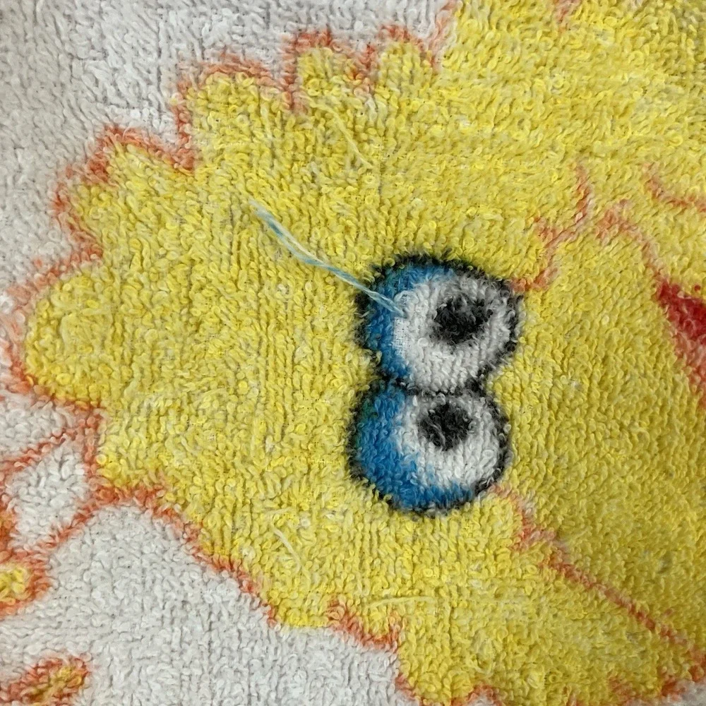 Vintage Sesame Street Beach Bath Towel 27x52 Big Bird Bert Earnie Cookie Monster